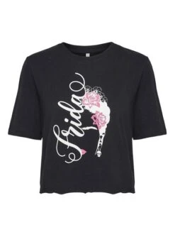 T-Shirt Only Frida Kahlo Life Noire Pour Femme