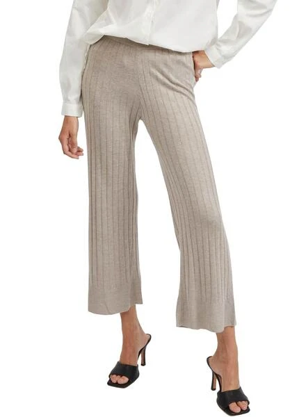 Pantalon Culotte Vila Viribbia Beige Pour Femme