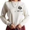 Sweat Superdry EMB Cotton Crew Blanc Femme