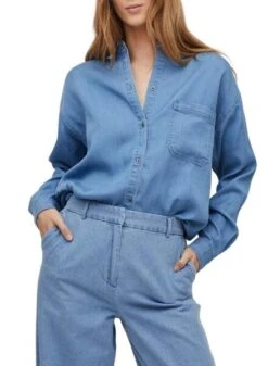 Chemise Vila Bista Oversize Bleu Pour Femme