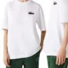 T-Shirt Lacoste Loose Fit Homme Et Femme Blanc