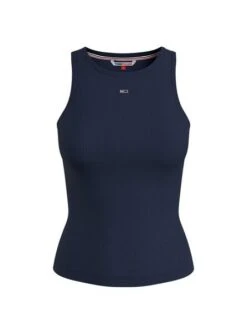 T-Shirt Tommy Jeans Rib Tank Bleu Marine Pour Femme