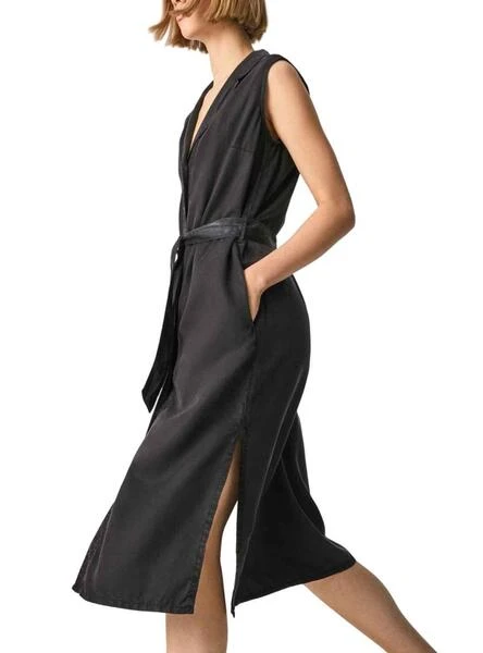 Robe Pepe Jeans Maggie Noire Pour Femme – Image 3