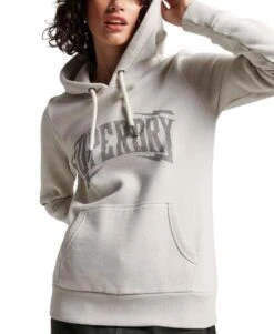 Sweat Superdry Vintage Embellish Capuche Gris Pour Femme