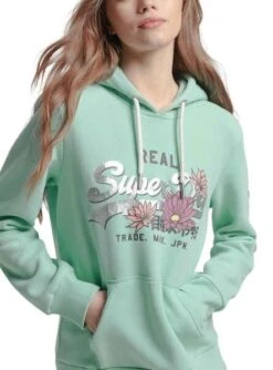 Sweat Vintage Vintage Embellish Vert Pour Femme