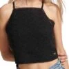 Top Superdry Crochet Noire Pour Femme