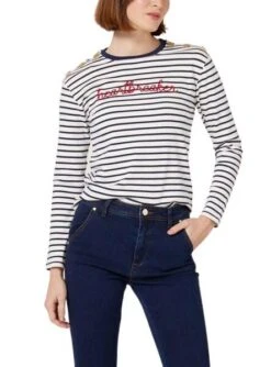 T-Shirt Naf Naf Heartdisjoncteur Rayures Pour Femme