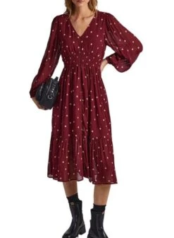 Robe Pepe Jeans Gio Bordeaux Pour Femme
