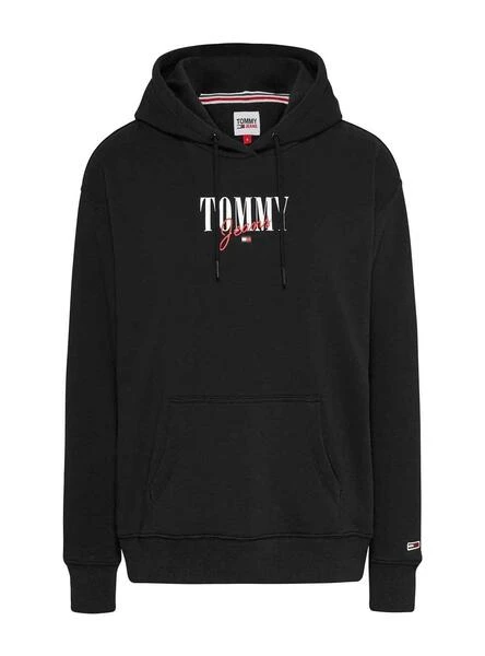 Sweat Tommy Jeans Essential Logo 1 Noire Femme – Image 3