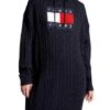 Robe Tommy Jeans Câble Flag Noire Pour Femme