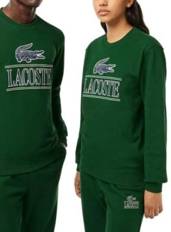 Sweat Lacoste Bandera 3D Vert Homme Femme