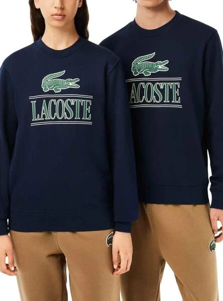 Sweat Lacoste Bandera 3D Bleu Marine Homme Femme