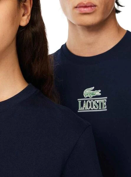 T-Shirt Lacoste Effet 3D Bleu Marine Homme Femme – Image 3