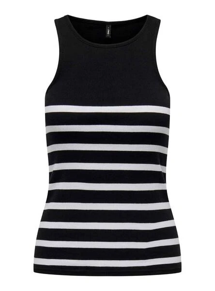 T-Shirt Only Kenya Rib Listes Noire Pour Femme – Image 5