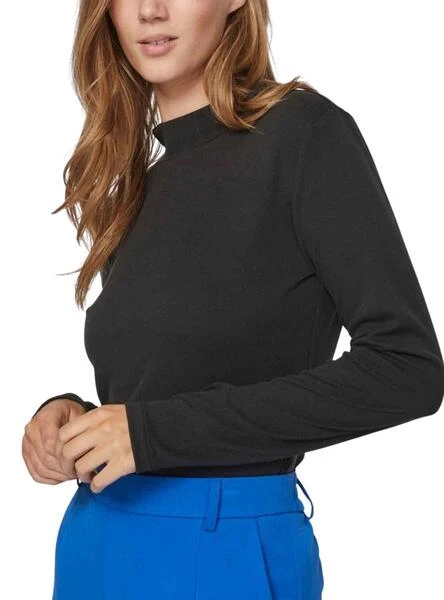 T-Shirt Vila Vilullu Rollneck Noire Pour Femme – Image 3
