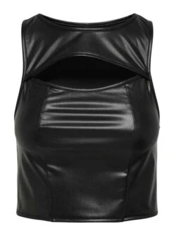 Top Only Dorit Cropped Noire Pour Femme