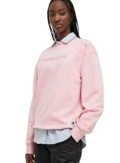 Sweat Tommy Jeans Relaxed Classic Rose Femme