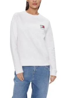 Sweat Tommy Jeans Boxy Graphic Blanc Femme