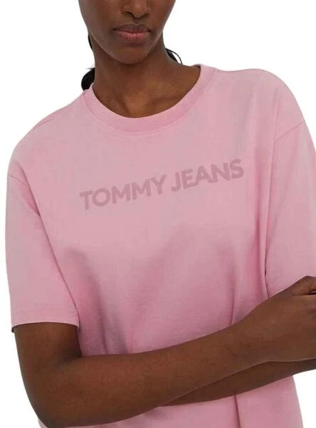 T-Shirt Tommy Jeans Bold Rosa Pour Femme – Image 3