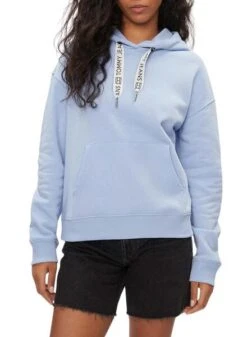 Sudadera Tommy Jeans Drawcord Hoodie Bleu Femme