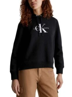Sweat Calvin Klein Monologo Regular Noire Femme