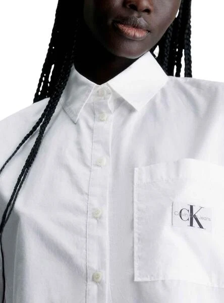 Chemise Calvin Klein Cropped Blanc Pour Femme – Image 3