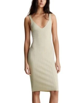 Robe Calvin Klein Woven Label Vert Pour Femme