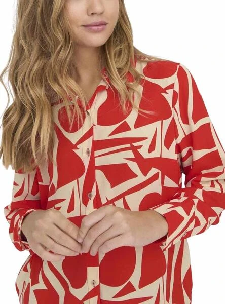 Chemise Only Helena Life Loose Rouge Pour Femme – Image 3