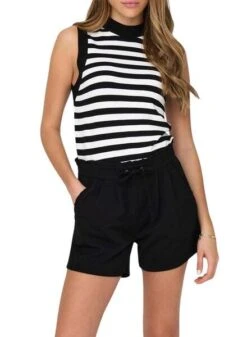 Top Only Lill Rayures Noires Et Blanches Pour Femme