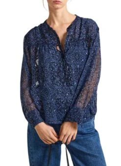 Blusa Pepe Jeans Clementine Marine Pour Femme