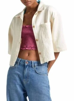 Chemise Pepe Jeans Elle Beige Pour Femme
