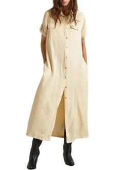 Robe Pepe Jeans Evelinda Beige Pour Femme