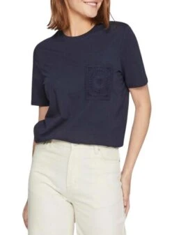 T-shirt Vila Visybil Crochet Bleu Marine Pour Femme