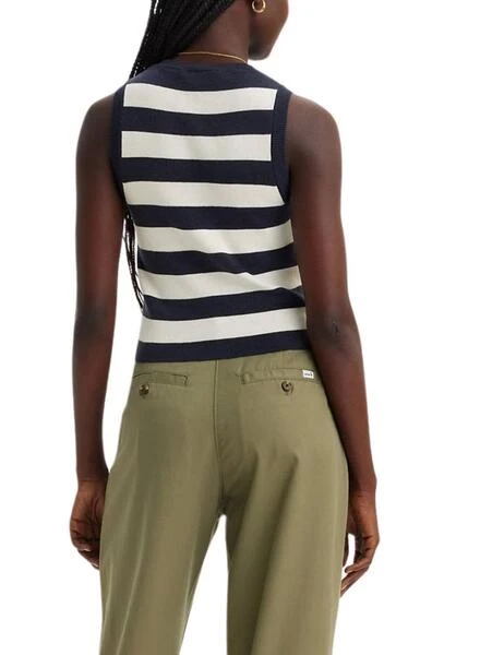 Top Levis Ocean Tank Stripe Marine Pour Femme – Image 2