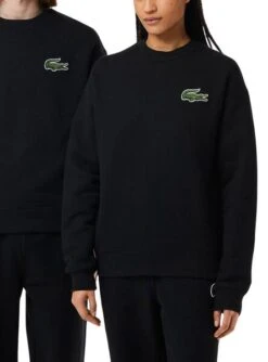 Sweat Lacoste Loose Noire Pour Homme Et Femme