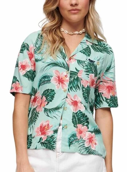 Chemise Superdry Beach Verte Pour Femme