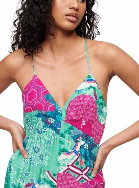 Combinaison De Soirée Superdry Cami Turquoise Et Rose Pour Femme – Image 3