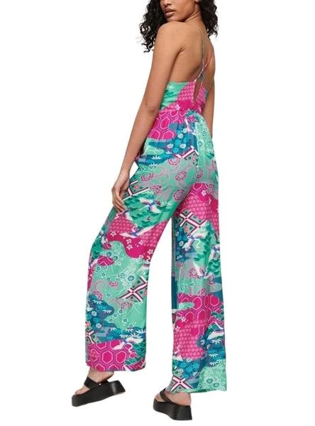 Combinaison De Soirée Superdry Cami Turquoise Et Rose Pour Femme – Image 2