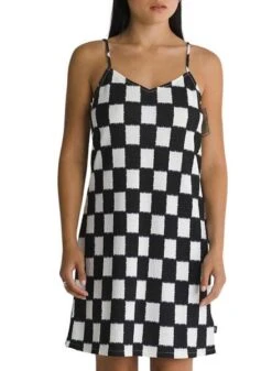 Robe Vans Venton Checker Blanc Et Noir Pour Femme