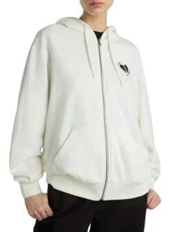 Sweat à Capuche Vans Broken Hearts à Fermeture éclair Pour Femme