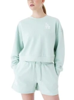 Sweat à Capuche New Era Crop Neck LA Dodgers Vert Femme.